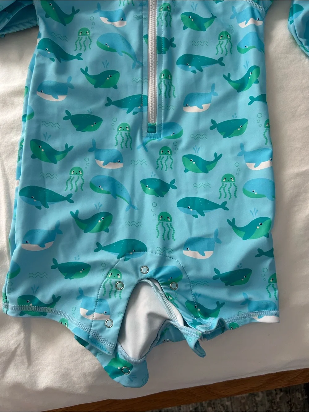 Tucker + Tate Light Blue Whale & Sea Life Rash Guard Set with Hat